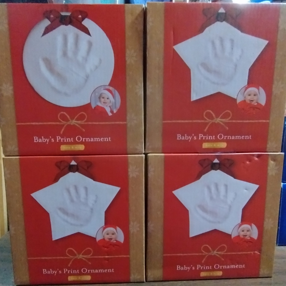 4 Baby Handprint Holiday Christmas All Occasion Ornament Kits